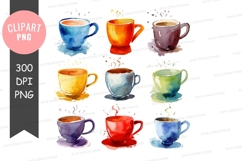 Colorful coffee cups clipart png Product Image 1