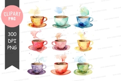 Colorful coffee cups clipart png Product Image 1