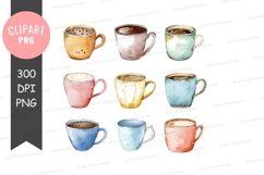 Colorful coffee mugs clipart png Product Image 1