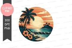 Tropical sunset clipart png Product Image 1