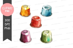 Colorful coffee pods clipart png Product Image 1
