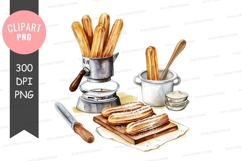Churro preparation clipart png Product Image 1