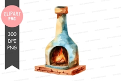 Cozy outdoor fireplace clipart png Product Image 1
