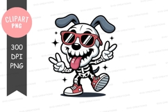 Cool skeleton dog clipart png Product Image 1