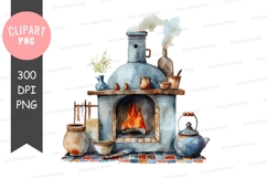 Traditional kitchen with wood stove Product Image 1