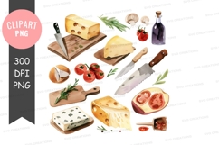 Gourmet cheese and tomato preparation clipart png Product Image 1