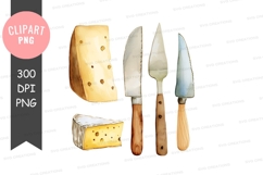 Cheese and knives clipart png Product Image 1
