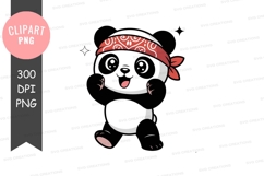 Cartoon panda clipart png Product Image 1