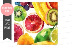 Vibrant fruit collection clipart png Product Image 1