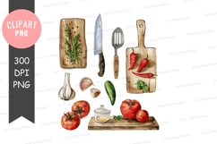 Kitchen ingredients and utensils clipart png Product Image 1
