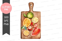Fruit cutting board clipart png Product Image 1
