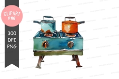Vintage camping stove clipart png Product Image 1