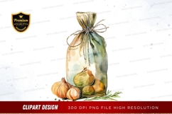 Bag of onions and garlic clipart png Product Image 1