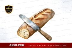 Bread and knife clipart png Product Image 1