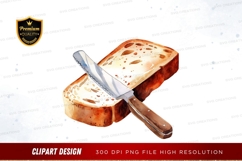 Bread with knife clipart png Product Image 1