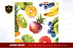 Vibrant fruit collection clipart png Product Image 1