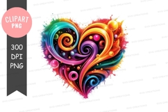 Colorful heart clipart png Product Image 1