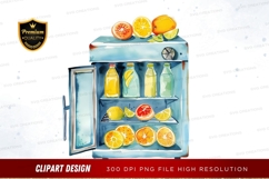 Fruit-filled mini fridge clipart png Product Image 1