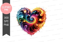 Colorful heart clipart png Product Image 1