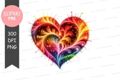 Colorful heart clipart png Product Image 1