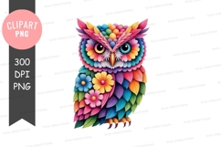 Colorful owl clipart png Product Image 1