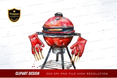 Red grill with accessories clipart png Product Image 1