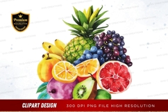 Colorful fruit basket clipart png Product Image 1