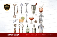 Cocktail tools and drinks clipart png Product Image 1