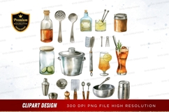Bar tools and ingredients clipart png Product Image 1