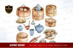 Traditional asian cooking utensils clipart png Product Image 1