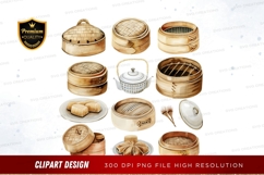 Traditional bamboo steamer clipart png Product Image 1
