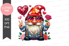 Valentine's day gnome clipart png Product Image 1