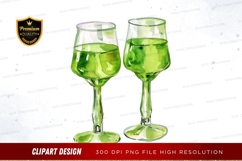 Two wine glasses with green liquid Product Image 1