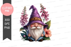 Whimsical garden gnome with flowers Product Image 1