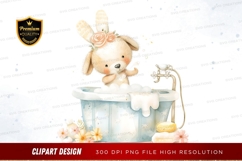 Bath time bunny clipart png Product Image 1