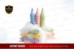 Colorful crayons on cloud Product Image 1
