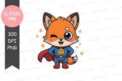 Superhero fox clipart png Product Image 1