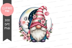 Whimsical gnome under the moon Product Image 1