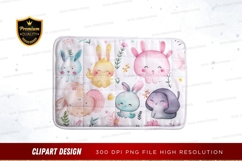 Adorable pastel bunnies clipart png Product Image 1