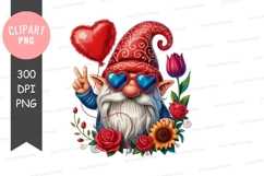 Valentine's day gnome clipart png Product Image 1