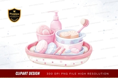Pink and blue bathroom accessories clipart png Product Image 1