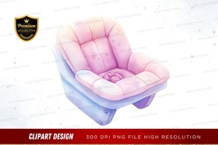 Pink and blue inflatable chair Product Image 1