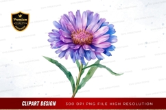Purple and blue flower clipart png Product Image 1