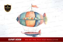 Whimsical airship clipart png Product Image 1