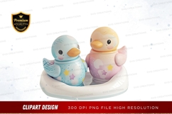 Two cute bird figurines clipart png Product Image 1