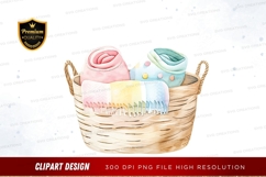 Colorful baby blankets in a basket Product Image 1