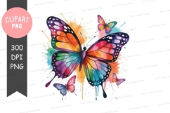 Colorful butterfly clipart png Product Image 1