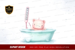 Pink bear taking a bath Product Image 1