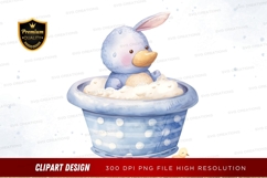 Duckling in a bathtub clipart png Product Image 1