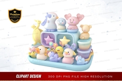Colorful animal toys clipart png Product Image 1